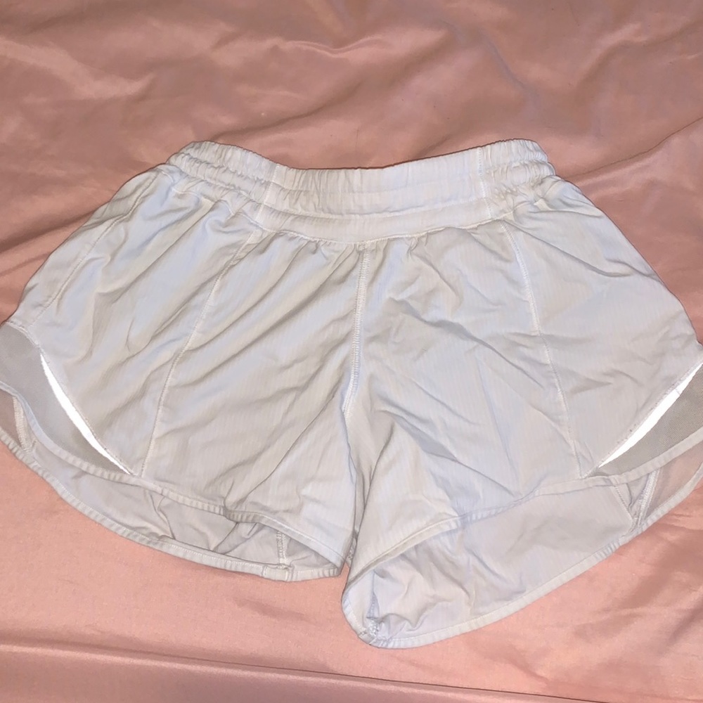 white lululemon shorts